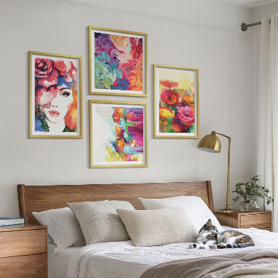 Pripravljena stenska galerija Portret intenzivnih barv cvetja