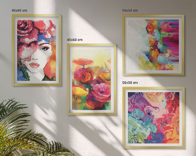 Pripravljena stenska galerija Portret intenzivnih barv cvetja