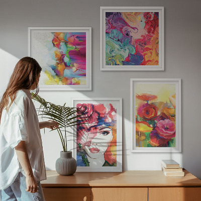 Pripravljena stenska galerija Portret intenzivnih barv cvetja