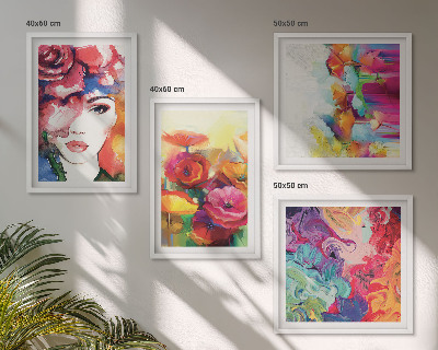 Pripravljena stenska galerija Portret intenzivnih barv cvetja