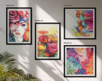 Pripravljena stenska galerija Portret intenzivnih barv cvetja