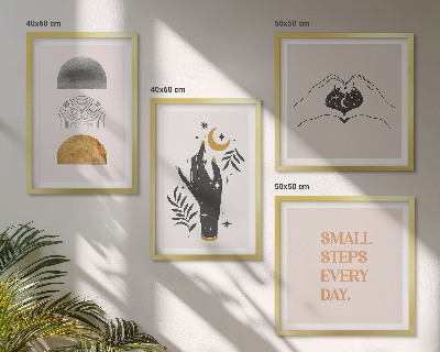 Set 4 slik v okvirju Minimalistične boemske ilustracije