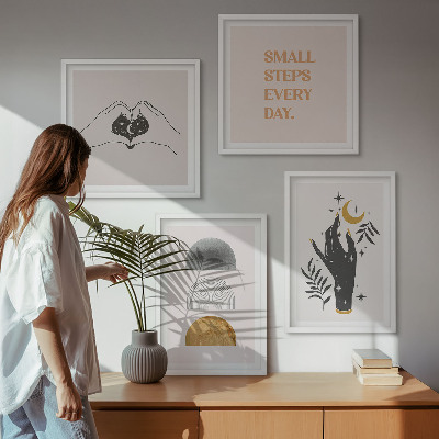 Set 4 slik v okvirju Minimalistične boemske ilustracije