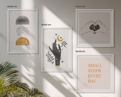 Set 4 slik v okvirju Minimalistične boemske ilustracije