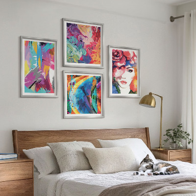 Pripravljena stenska galerija Barvit abstraktni portret
