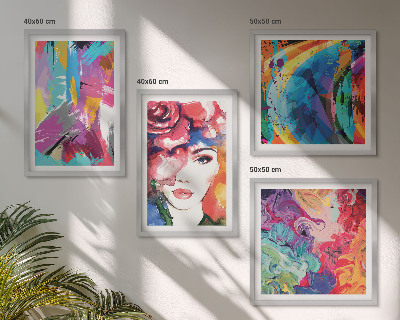 Pripravljena stenska galerija Barvit abstraktni portret