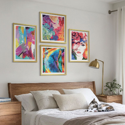 Pripravljena stenska galerija Barvit abstraktni portret