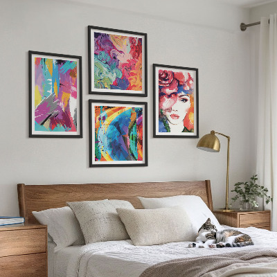 Pripravljena stenska galerija Barvit abstraktni portret