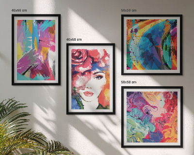 Pripravljena stenska galerija Barvit abstraktni portret