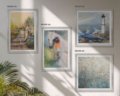 Pripravljena stenska galerija Svetilnik Pokrajina Dekle Konj