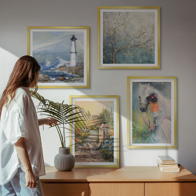 Pripravljena stenska galerija Svetilnik Pokrajina Dekle Konj