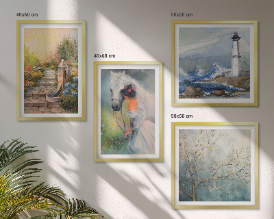 Pripravljena stenska galerija Svetilnik Pokrajina Dekle Konj