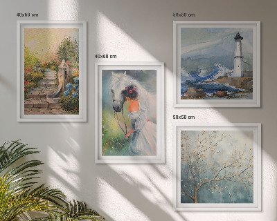 Pripravljena stenska galerija Svetilnik Pokrajina Dekle Konj