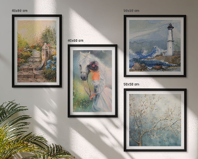 Pripravljena stenska galerija Svetilnik Pokrajina Dekle Konj