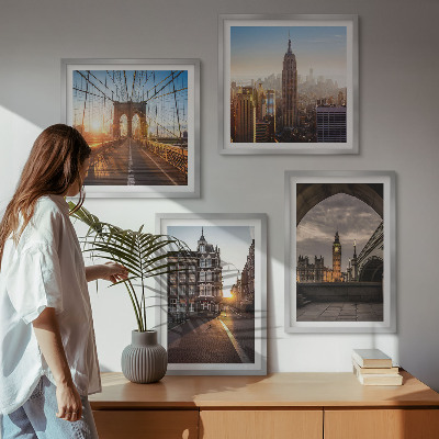Set 4 slik v okvirju Komplet za slikanje z razgledom na London