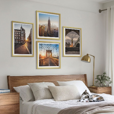Set 4 slik v okvirju Komplet za slikanje z razgledom na London