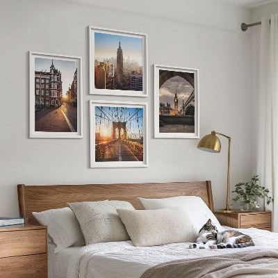 Set 4 slik v okvirju Komplet za slikanje z razgledom na London