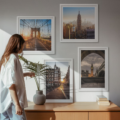 Set 4 slik v okvirju Komplet za slikanje z razgledom na London