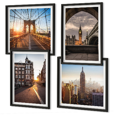 Set 4 slik v okvirju Komplet za slikanje z razgledom na London