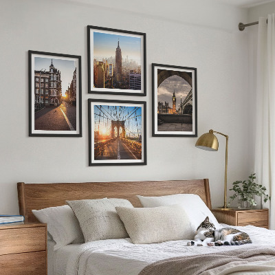 Set 4 slik v okvirju Komplet za slikanje z razgledom na London