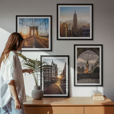Set 4 slik v okvirju Komplet za slikanje z razgledom na London
