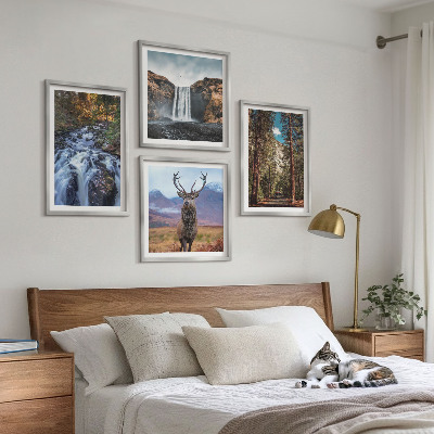 Pripravljena stenska galerija Slap gozd gore jelen narava