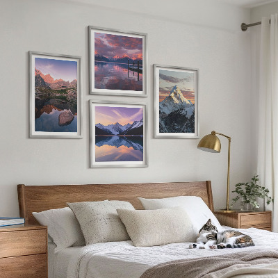 Pripravljena stenska galerija Gorske pokrajine v ozadju