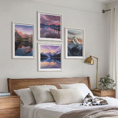 Pripravljena stenska galerija Gorske pokrajine v ozadju