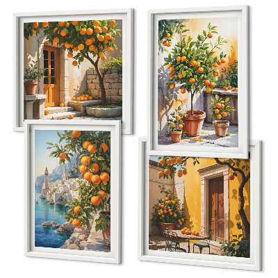 Pripravljena stenska galerija Poslikane citrusne pokrajine