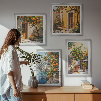 Pripravljena stenska galerija Poslikane citrusne pokrajine