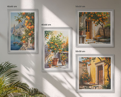 Pripravljena stenska galerija Poslikane citrusne pokrajine