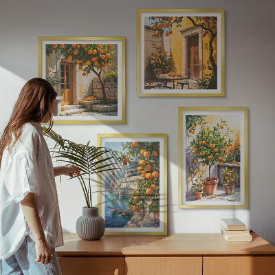 Pripravljena stenska galerija Poslikane citrusne pokrajine