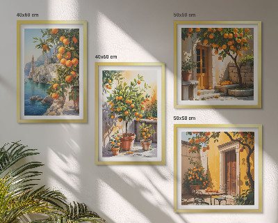 Pripravljena stenska galerija Poslikane citrusne pokrajine