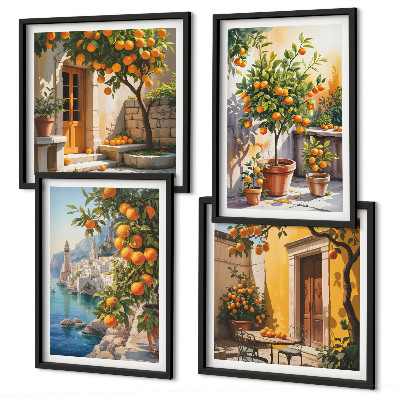 Pripravljena stenska galerija Poslikane citrusne pokrajine
