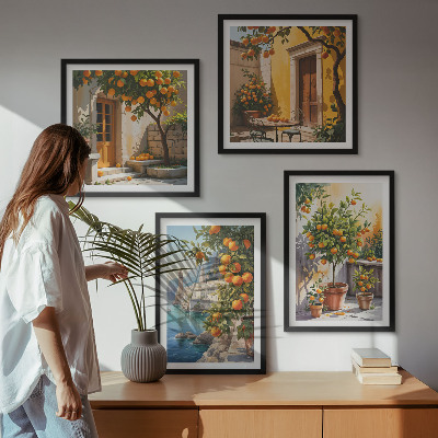 Pripravljena stenska galerija Poslikane citrusne pokrajine