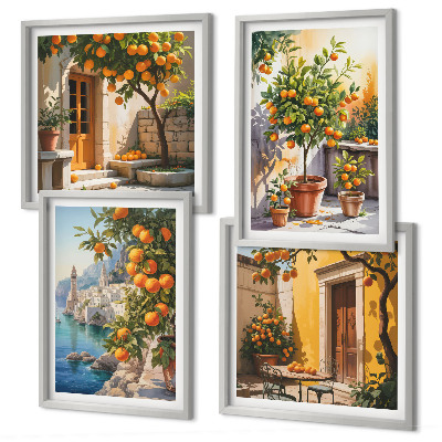 Pripravljena stenska galerija Poslikane citrusne pokrajine