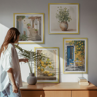 Komplet slik nad zofo Arhitektura mesta Lemons