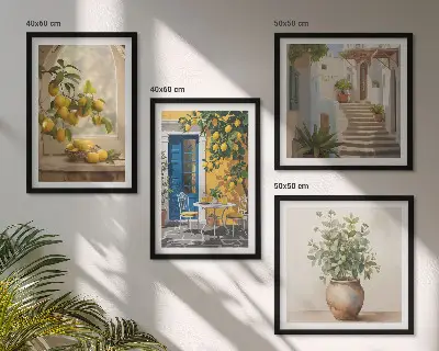 Komplet slik nad zofo Arhitektura mesta Lemons komplet slik z motivom mestne arhitekture