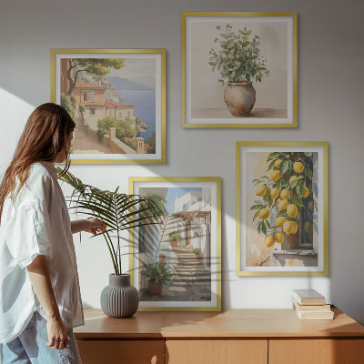 Komplet slik nad zofo Ulična cvetlična lončnica z limono
