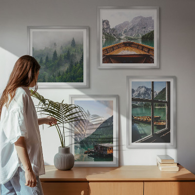 Pripravljena stenska galerija Gorsko jezero Łódź koče