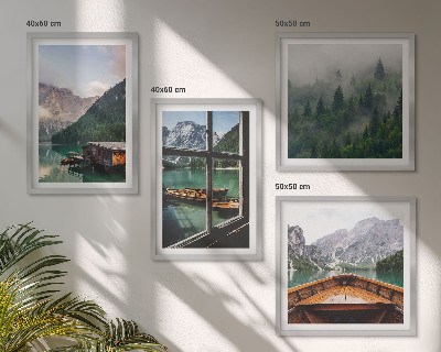 Pripravljena stenska galerija Gorsko jezero Łódź koče