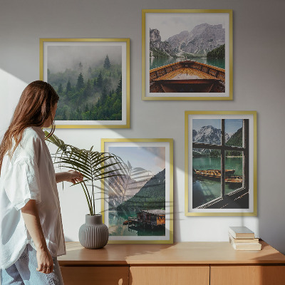 Pripravljena stenska galerija Gorsko jezero Łódź koče