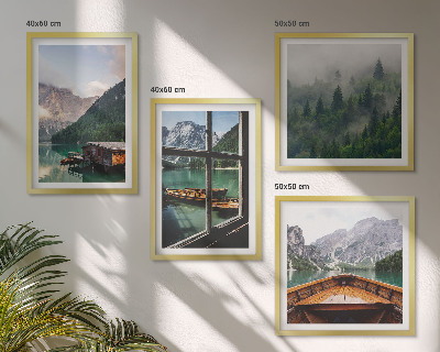 Pripravljena stenska galerija Gorsko jezero Łódź koče