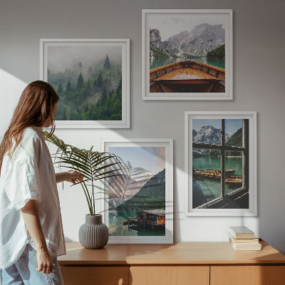 Pripravljena stenska galerija Gorsko jezero Łódź koče