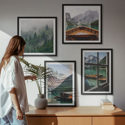 Pripravljena stenska galerija Gorsko jezero Łódź koče