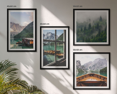 Pripravljena stenska galerija Gorsko jezero Łódź koče