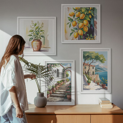 Pripravljena stenska galerija Limonino obmorsko cvetje