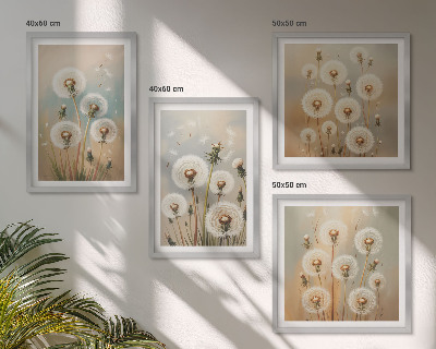 Set 4 slik v okvirju Pastelni cvetovi regrata
