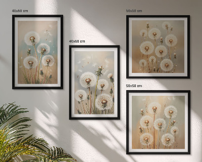 Set 4 slik v okvirju Pastelni cvetovi regrata