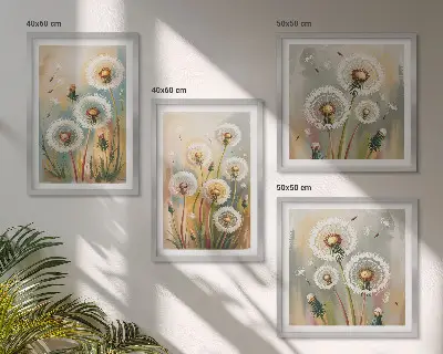 Pripravljena stenska galerija cvetovi regrata in pastelne trave